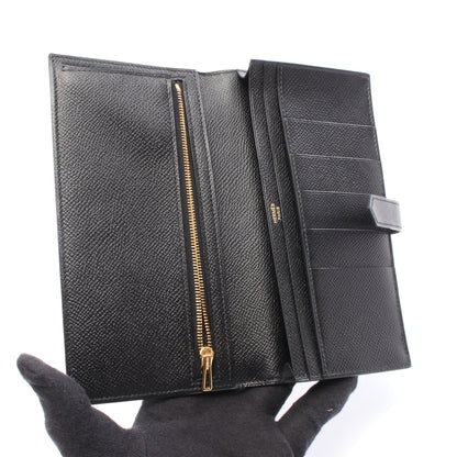 ベアンスフレ 二つ折り長財布 ヴォーエプソン ブラック ゴールド金具 X刻印 エルメス 財布・小物 HERMES