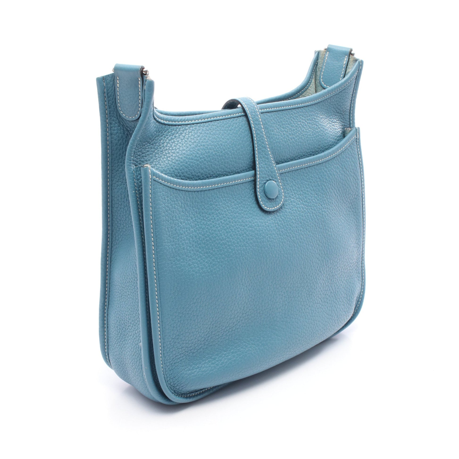 エヴリン 3 トロワ PM ブルージーン ショルダーバッグ トリヨンクレマンス ブルー シルバー金具 □N刻印 エルメス バッグ HERMES