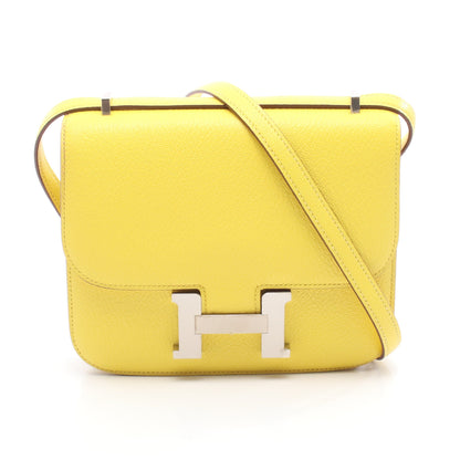 コンスタンス3 ミニ ジョーヌナプル ショルダーバッグ シェーブル イエロー シルバー金具 U刻印 エルメス バッグ HERMES
