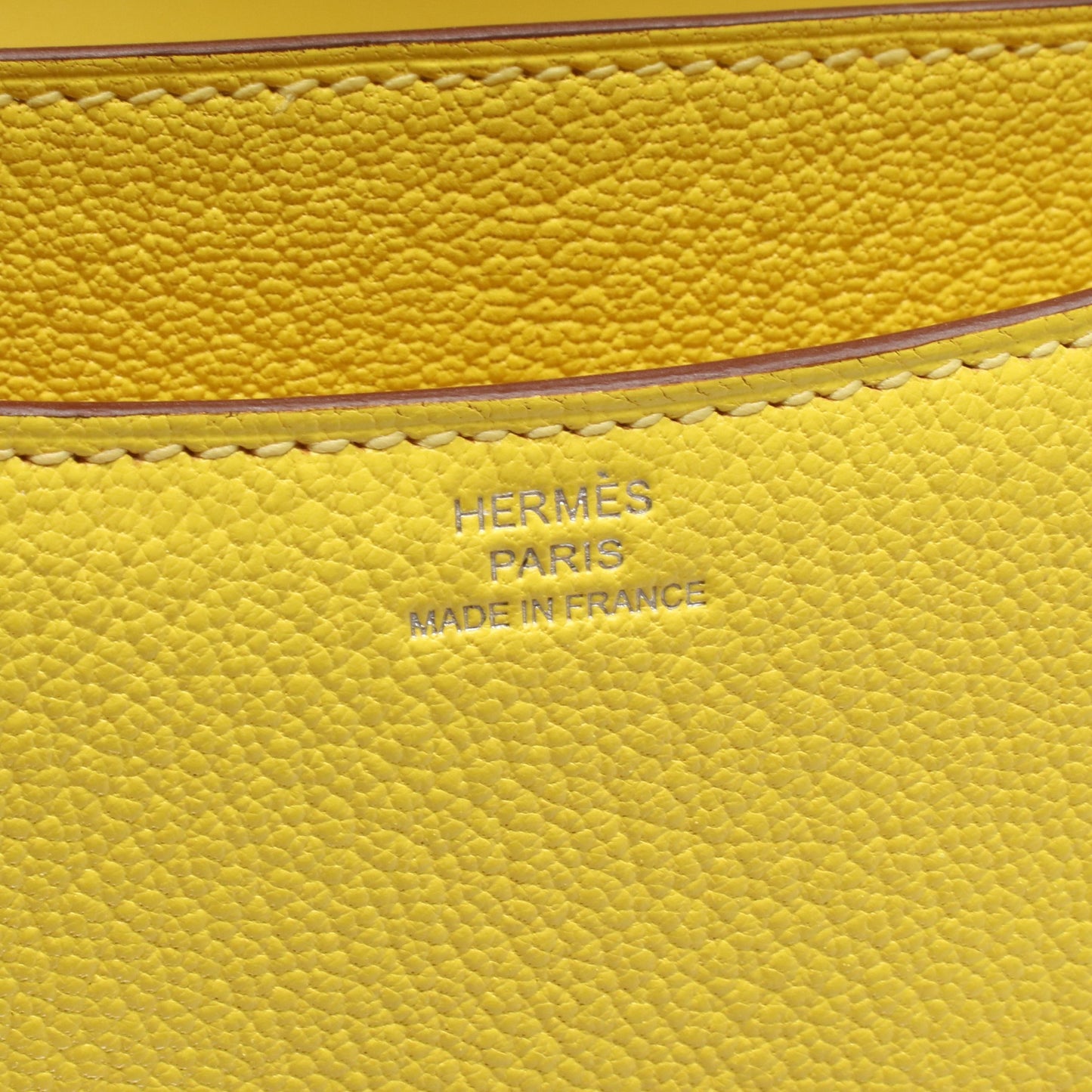 コンスタンス3 ミニ ジョーヌナプル ショルダーバッグ シェーブル イエロー シルバー金具 U刻印 エルメス バッグ HERMES