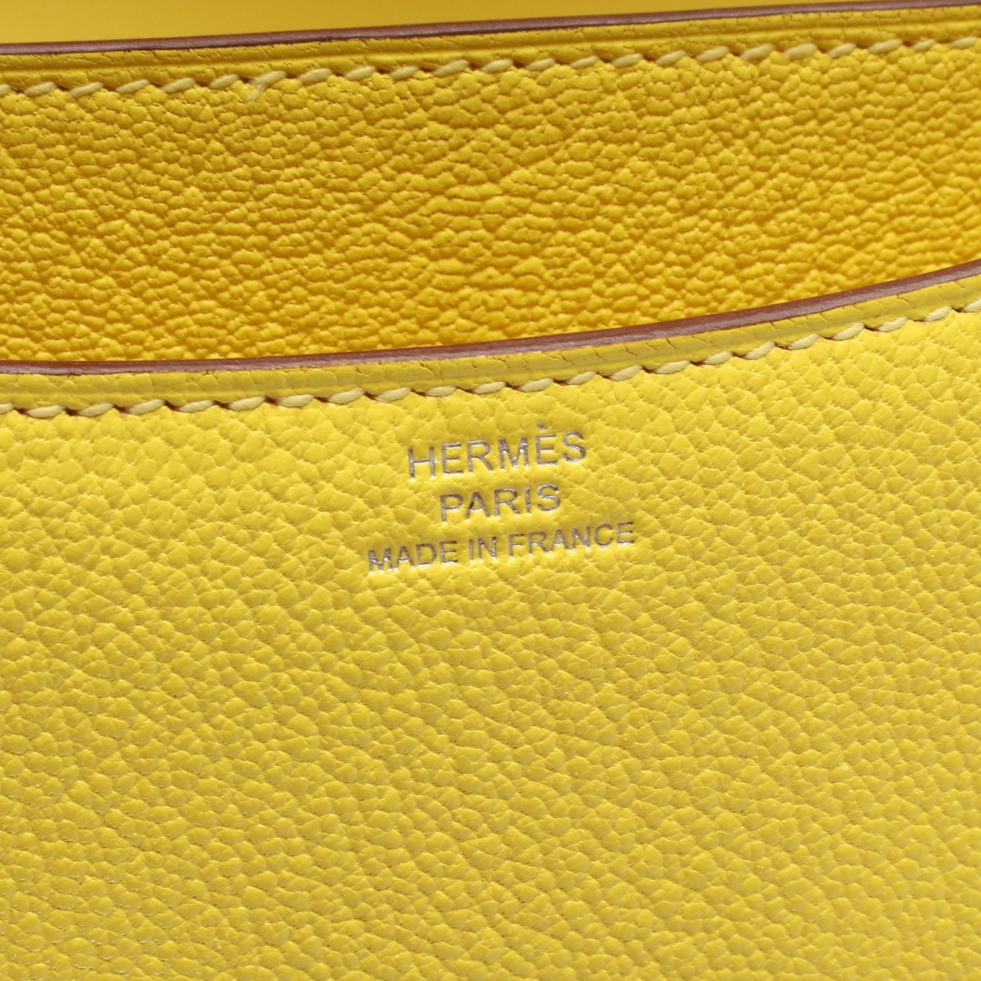 コンスタンス3 ミニ ジョーヌナプル ショルダーバッグ シェーブル イエロー シルバー金具 U刻印 エルメス バッグ HERMES