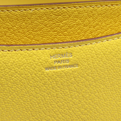 コンスタンス3 ミニ ジョーヌナプル ショルダーバッグ シェーブル イエロー シルバー金具 U刻印 エルメス バッグ HERMES
