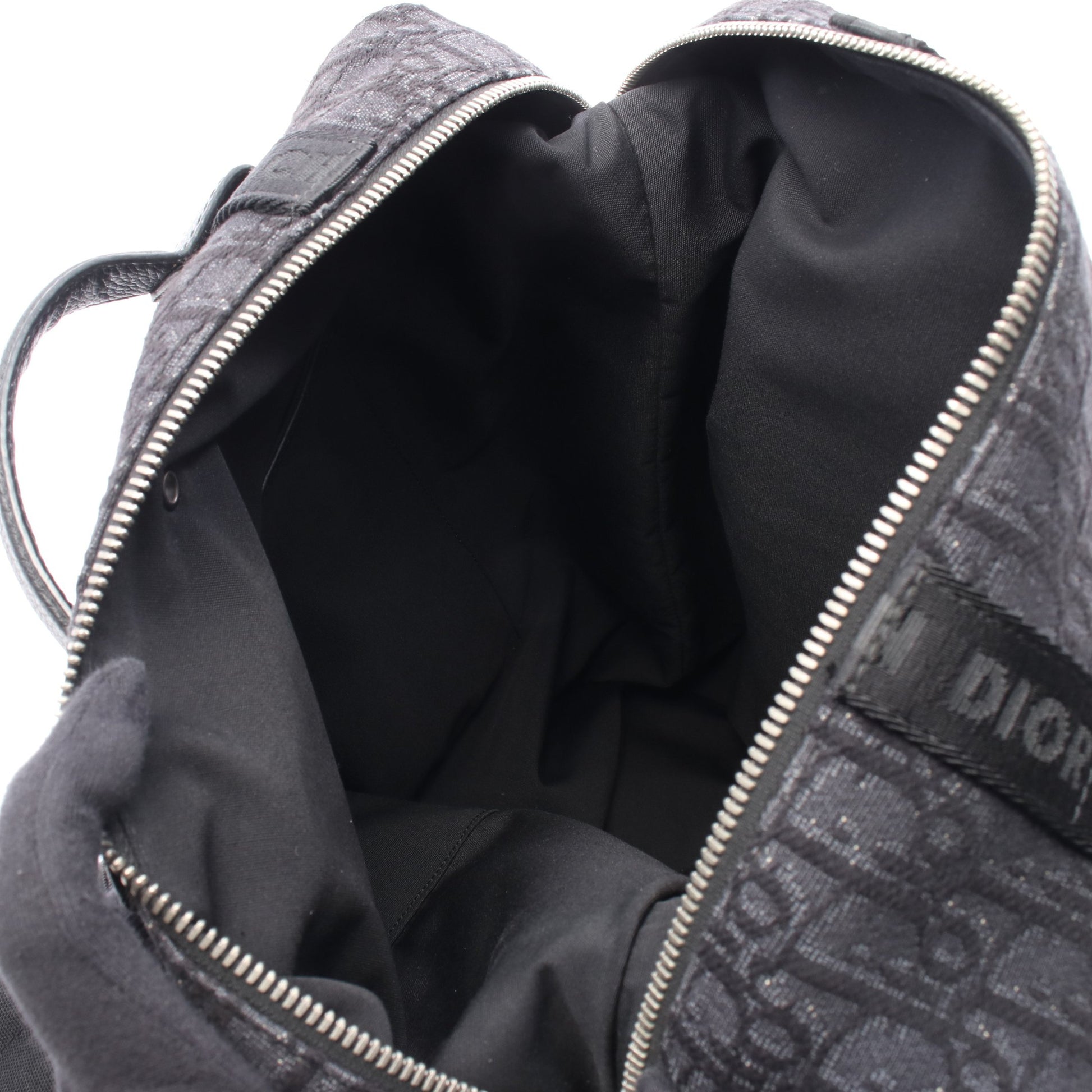 サファリ オブリーク バックパック リュックサック キャンバス レザー ブラック クリスチャンディオール バッグ Christian Dior