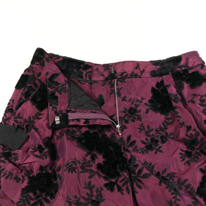 ショート パンツ リボン 花柄 ベルベット シルク パープル ブラック クリスチャンディオール ボトムス Christian Dior