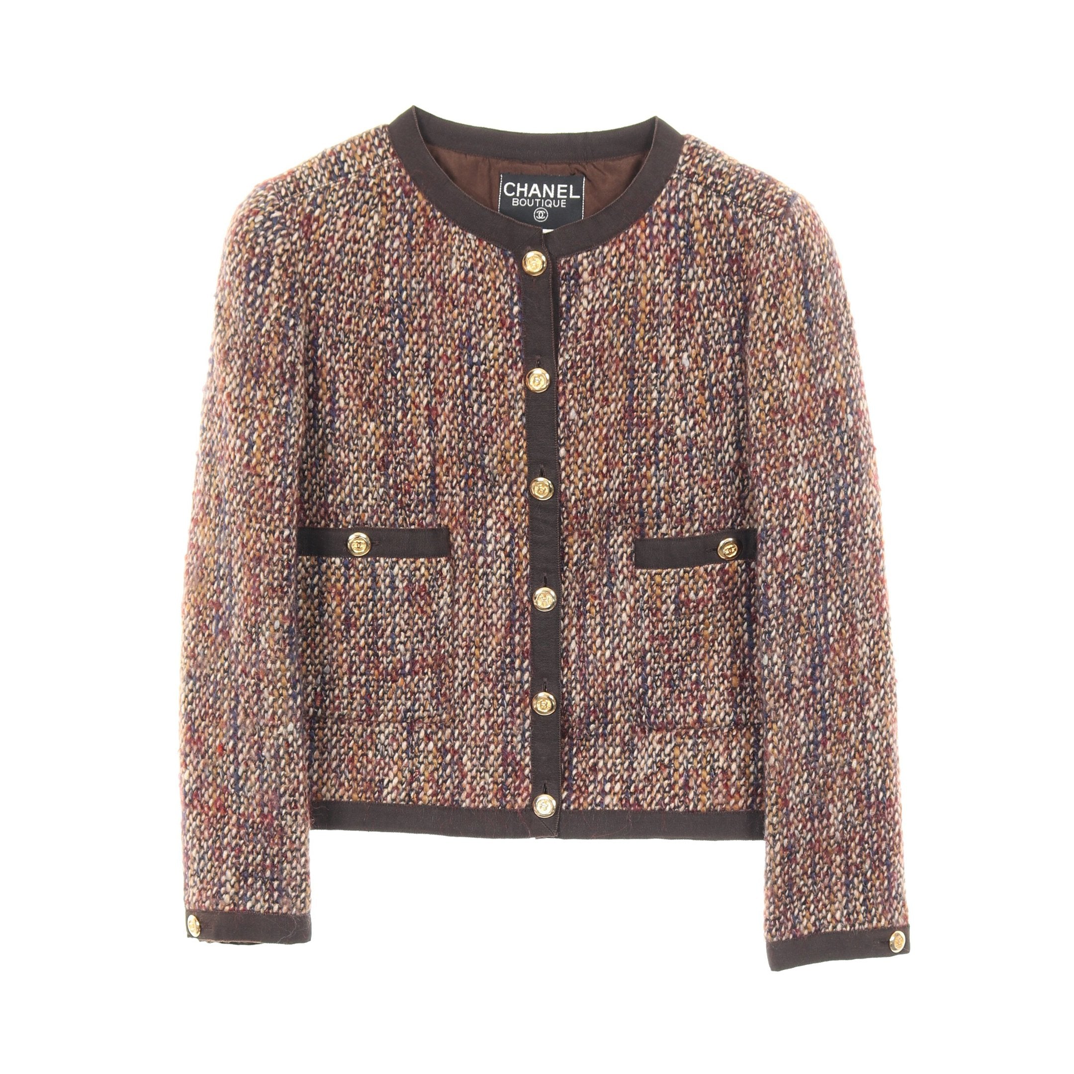 シャネル　正規品　ツイードコート　ジャケット　ブルゾン　ココマークボタン 楽天市場】CHANEL(シャネル) ココマークボタン ツイードジャケット