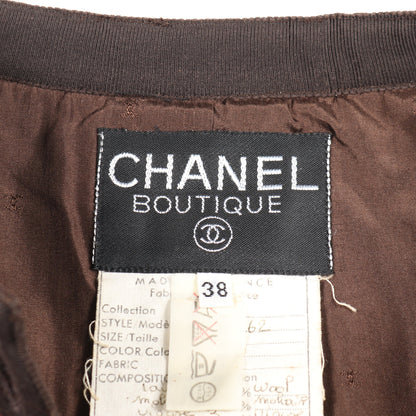 ココマークボタン ツイード ジャケット ウール ブラウン マルチカラー シャネル アウター CHANEL