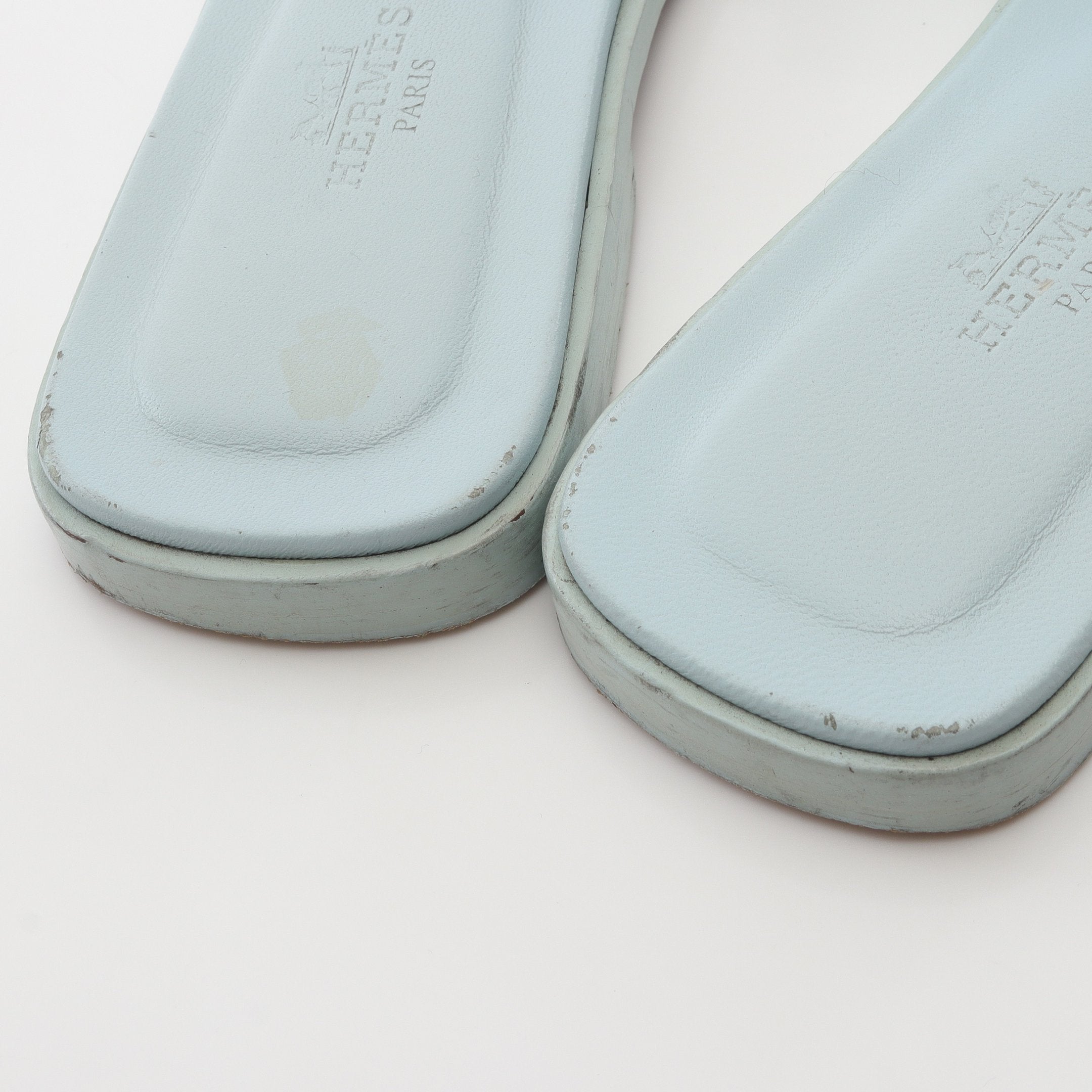 エルメス ライトブルー ミュール（オアジス） オラン ミュール サンダル レザー ライトブルー エルメス – RECLO