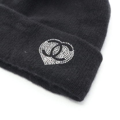 ココマーク ニット帽 ビーニー カシミヤ ブラック シャネル 財布・小物 CHANEL