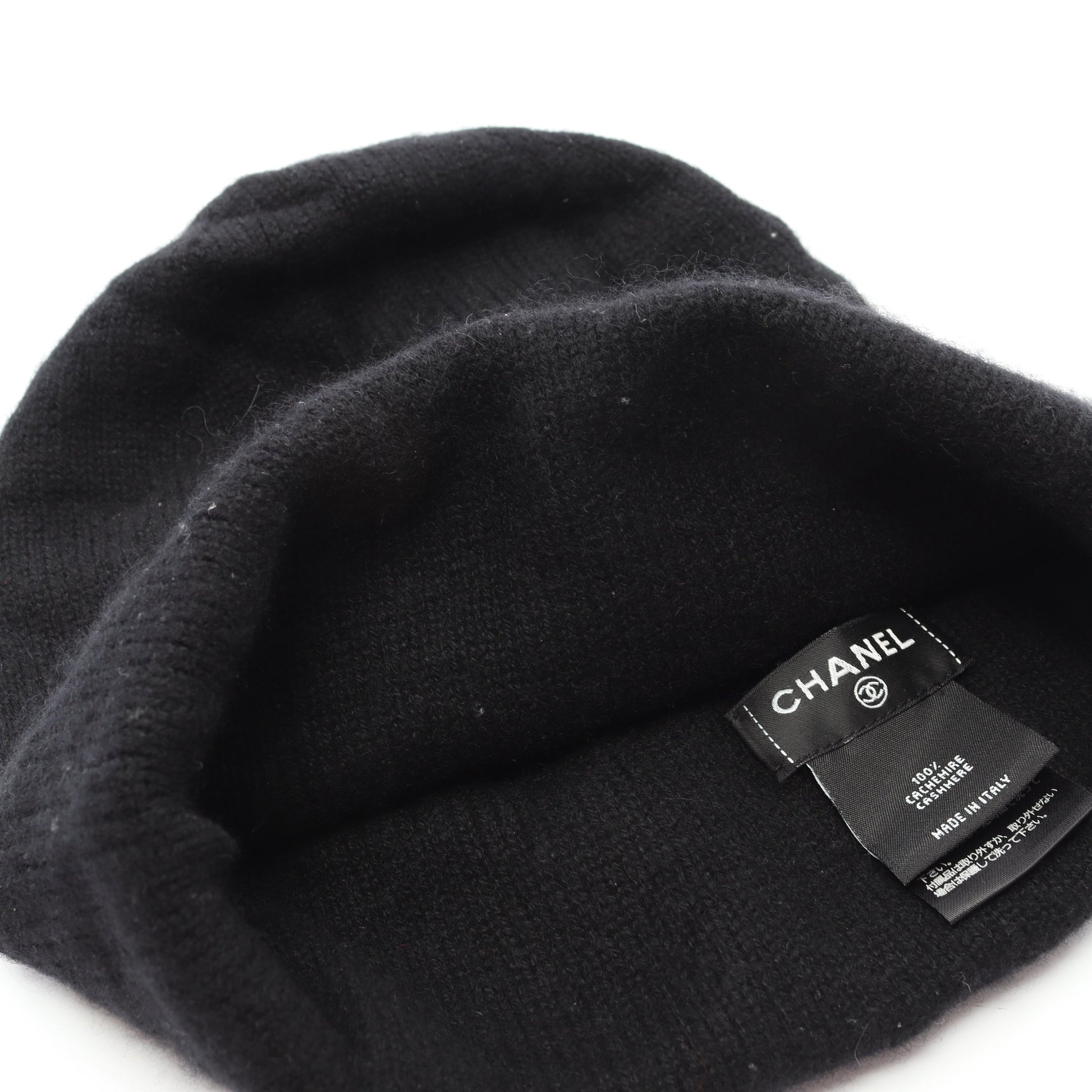 ココマーク ニット帽 ビーニー カシミヤ ブラック シャネル 財布・小物 CHANEL