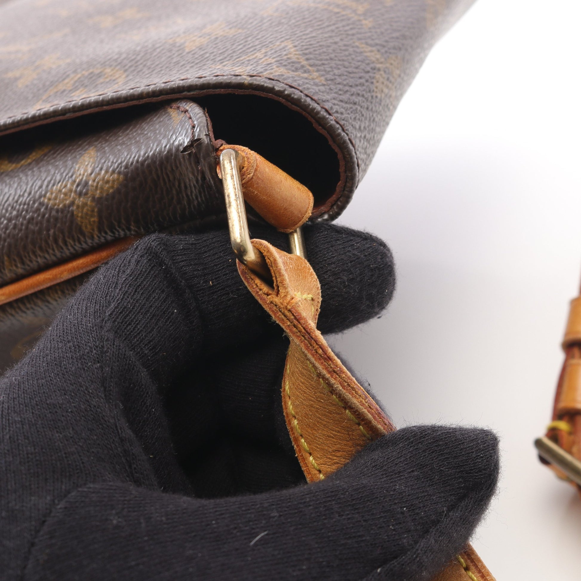 ミュゼットサルサ ショートストラップ モノグラム ショルダーバッグ PVC レザー ブラウン ルイヴィトン バッグ LOUIS VUITTON