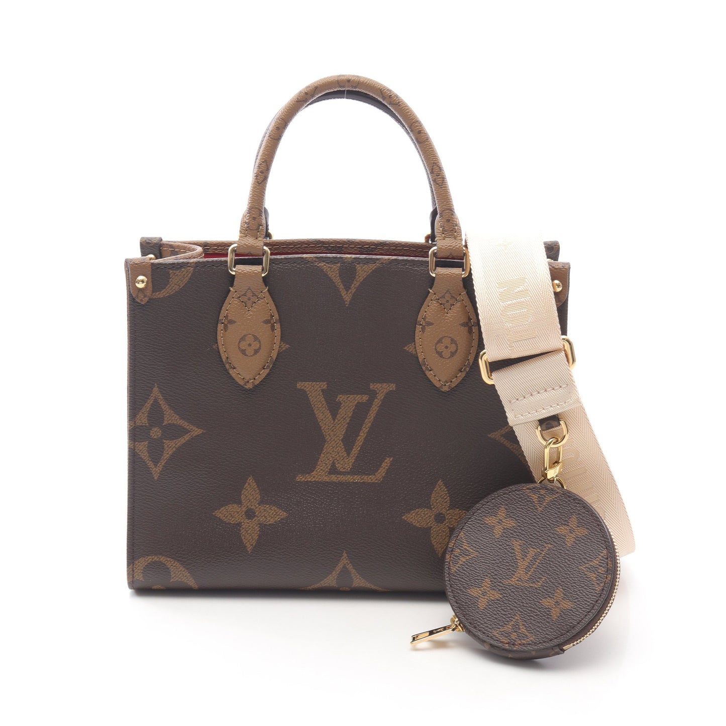オンザゴーPM モノグラムジャイアント リバース ハンドバッグ PVC ブラウン ベージュ 2WAY ルイヴィトン バッグ LOUIS VUITTON