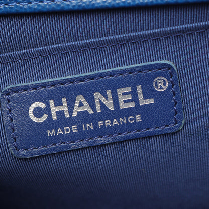 ボーイシャネル チェーンショルダーバッグ キャビアスキン ブルー アンティークシルバー金具 シャネル バッグ CHANEL