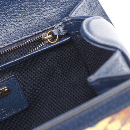 バンブー 1947 GGロゴ ハンドバッグ PVC レザー オレンジ ネイビー マルチカラー 2WAY 100周年記念 グッチ バッグ GUCCI