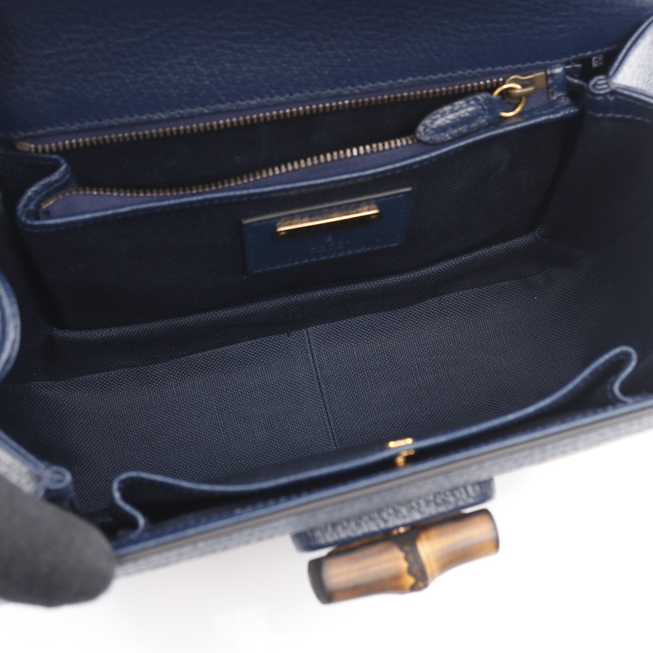 バンブー 1947 GGロゴ ハンドバッグ PVC レザー オレンジ ネイビー