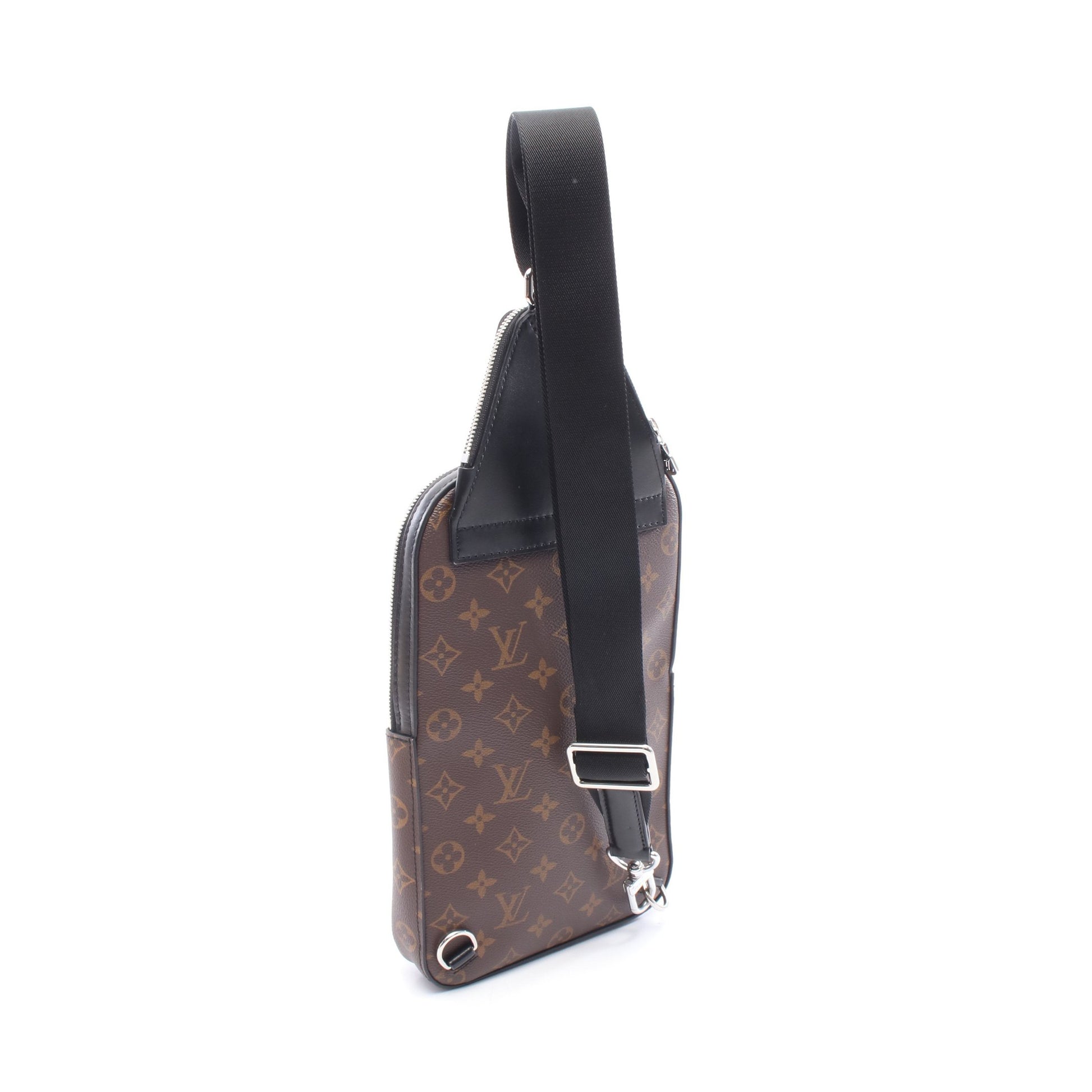 アヴェニュー スリングバッグ モノグラムマカサー ボディバッグ PVC レザー ブラウン ブラック ルイヴィトン バッグ LOUIS VUITTON