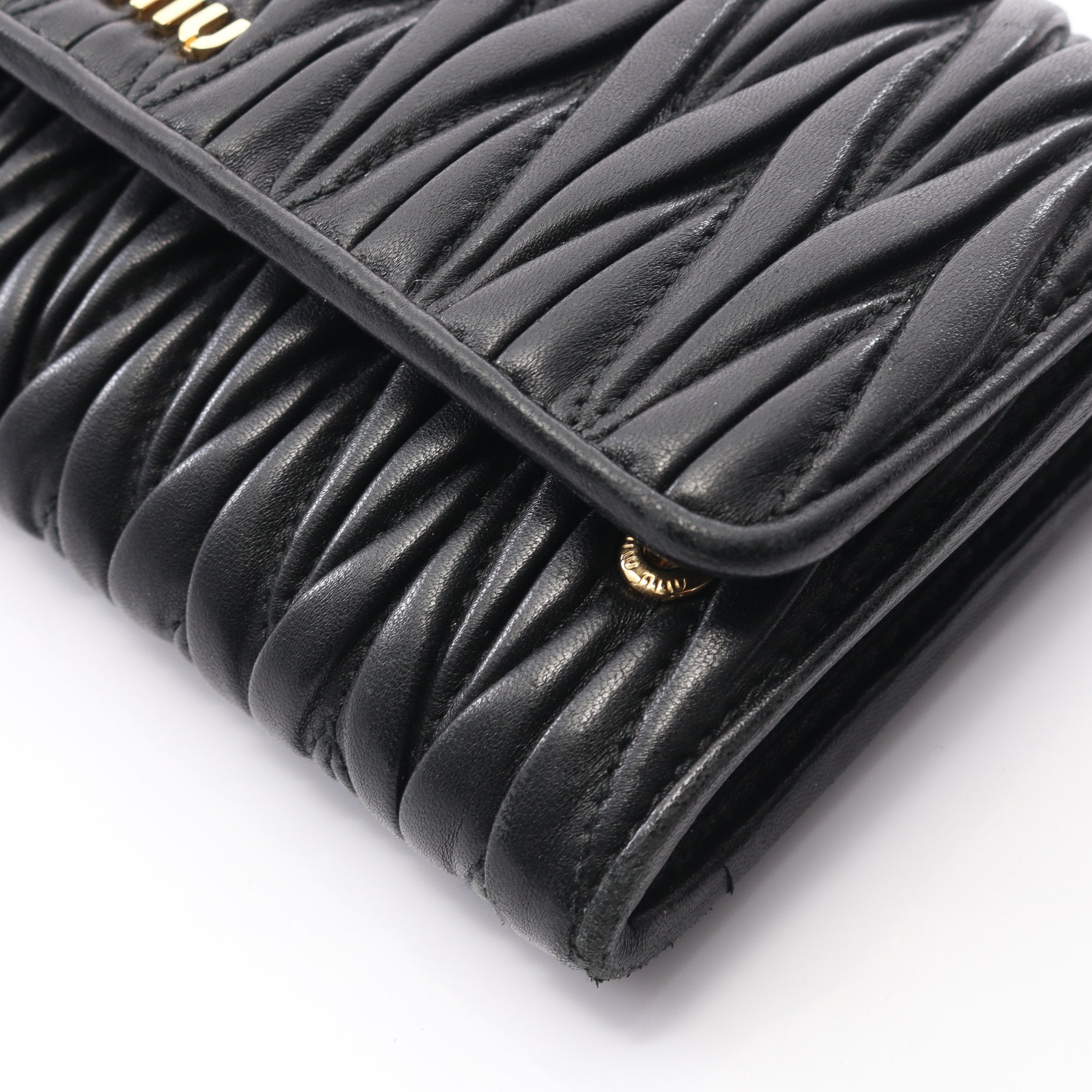 数量限定特価即納可能 miu miu 黒 レザー 長財布 【公式通販】