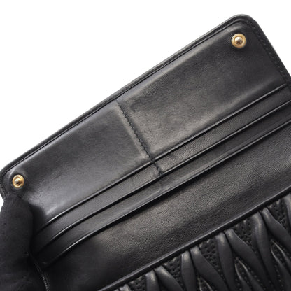 MATELASSE'1 マテラッセ 二つ折り長財布 レザー ブラック ミュウミュウ 財布・小物 miu miu