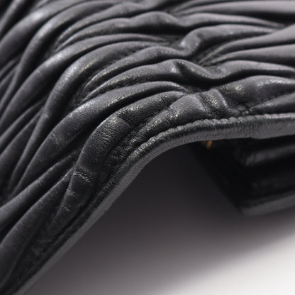 MATELASSE'1 マテラッセ 二つ折り長財布 レザー ブラック ミュウミュウ 財布・小物 miu miu