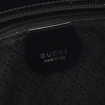 バンブー ハンドバッグ ナイロンキャンバス レザー ブラック グッチ バッグ GUCCI