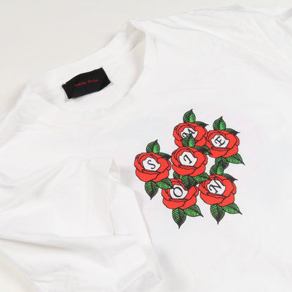 Tシャツ クルーネック 半袖 ロゴ プリント コットン ホワイト マルチカラー シモーネロシャ トップス Simone Rocha