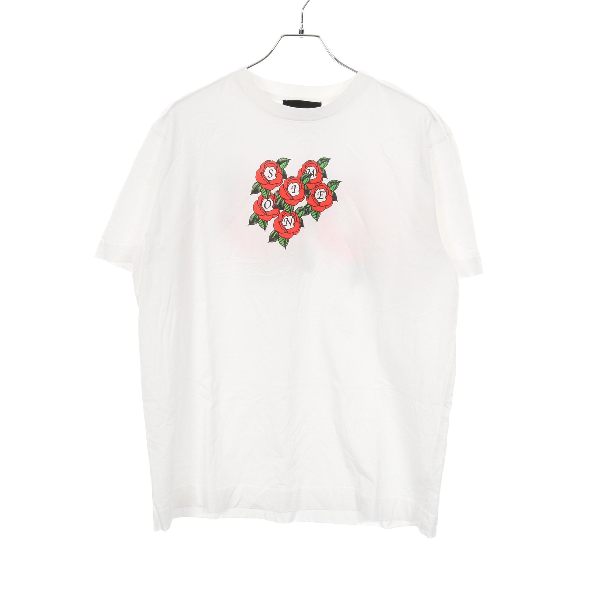 Tシャツ クルーネック 半袖 ロゴ プリント コットン ホワイト マルチカラー シモーネロシャ トップス Simone Rocha