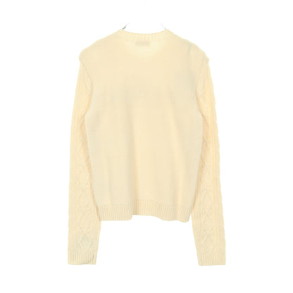 レース切替 ケーブルセーター ニット ウール レーヨン ナイロン アンゴラ アイボリー レッドヴァレンティノ トップス RED VALENTINO