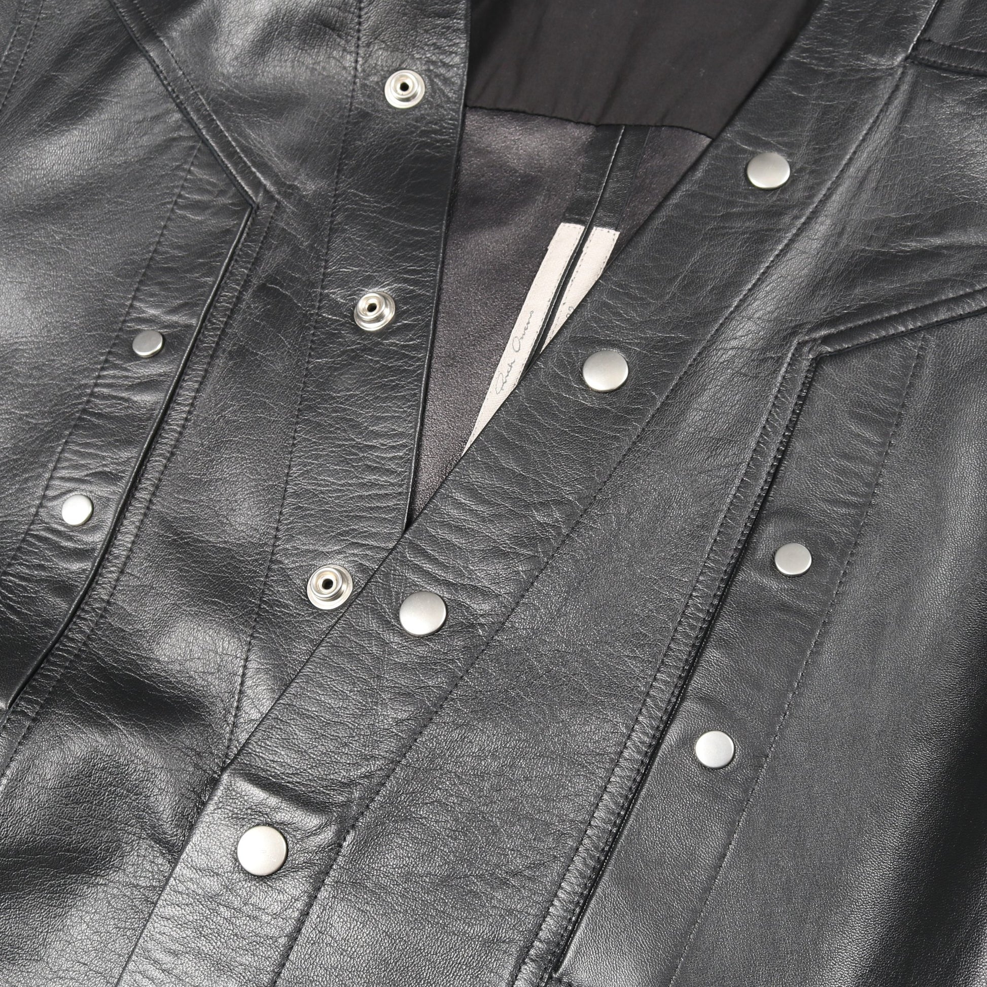 FOGPOCKET LARRY LEATHER SHIRTS レザージャケット ラムレザー ブラック 22SS リックオウエンス アウター Rick Owens