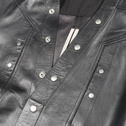 FOGPOCKET LARRY LEATHER SHIRTS レザージャケット ラムレザー ブラック 22SS リックオウエンス アウター Rick Owens