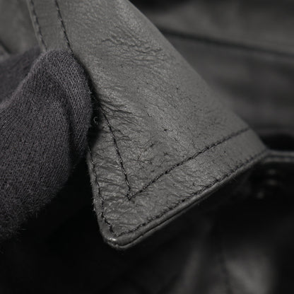 シャツジャケット レザージャケット ラムレザー ブラック 21SS リックオウエンス アウター Rick Owens