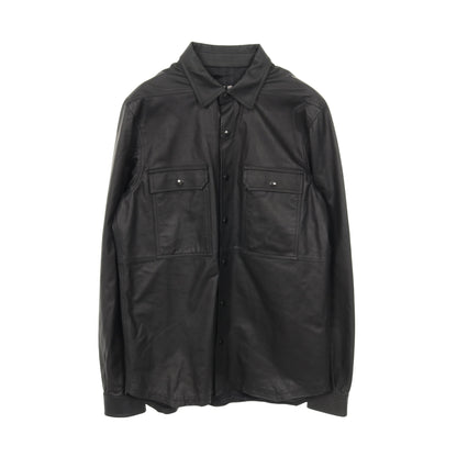 シャツジャケット レザージャケット ラムレザー ブラック 21SS リックオウエンス アウター Rick Owens