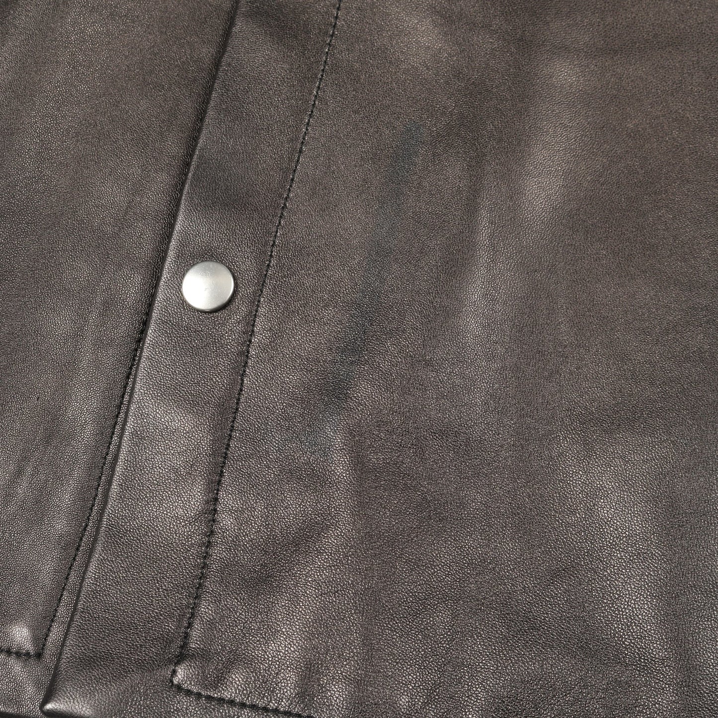 シャツジャケット レザージャケット ラムレザー ブラック 20SS リックオウエンス アウター Rick Owens