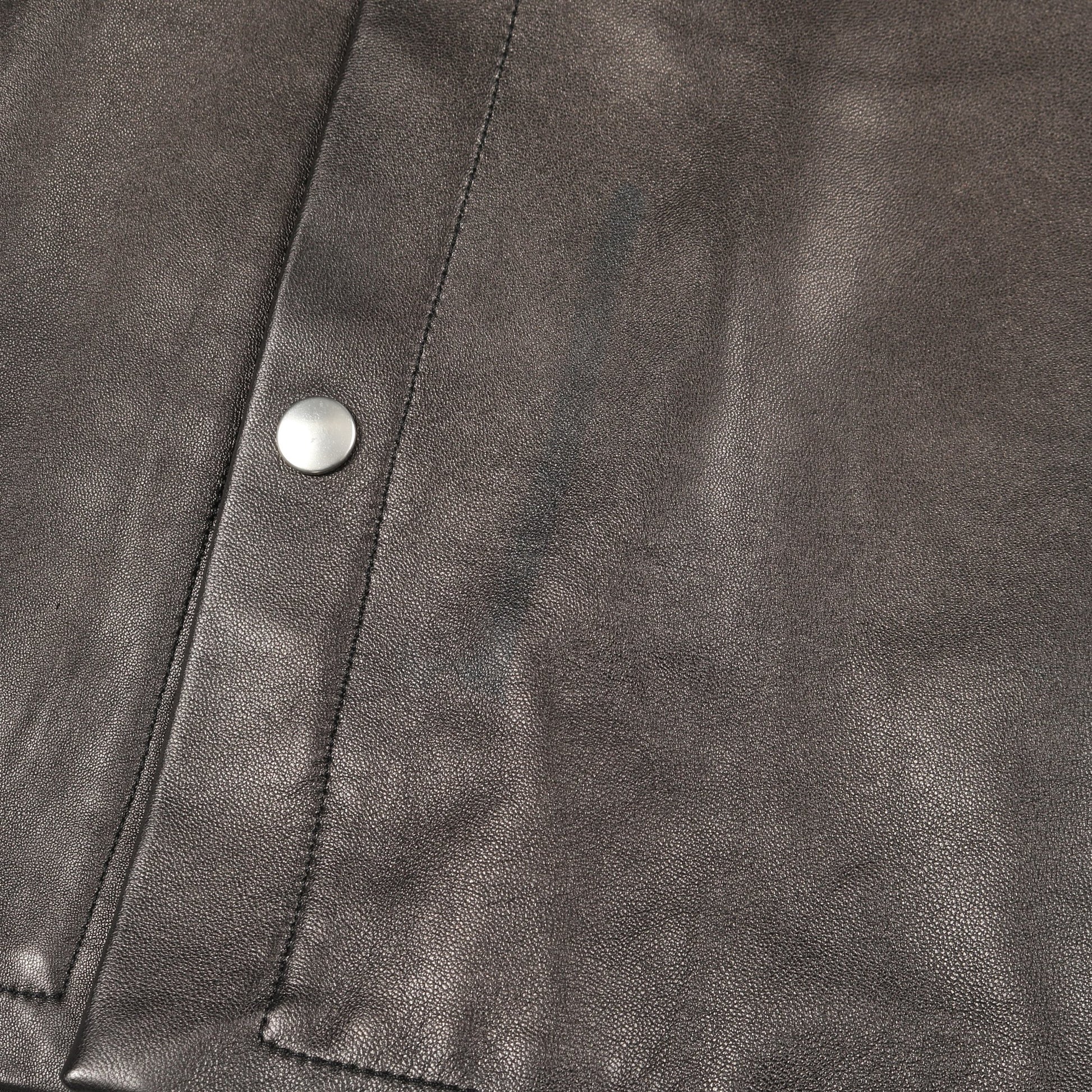 シャツジャケット レザージャケット ラムレザー ブラック 20SS リックオウエンス アウター Rick Owens