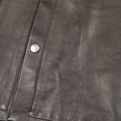 シャツジャケット レザージャケット ラムレザー ブラック 20SS リックオウエンス アウター Rick Owens