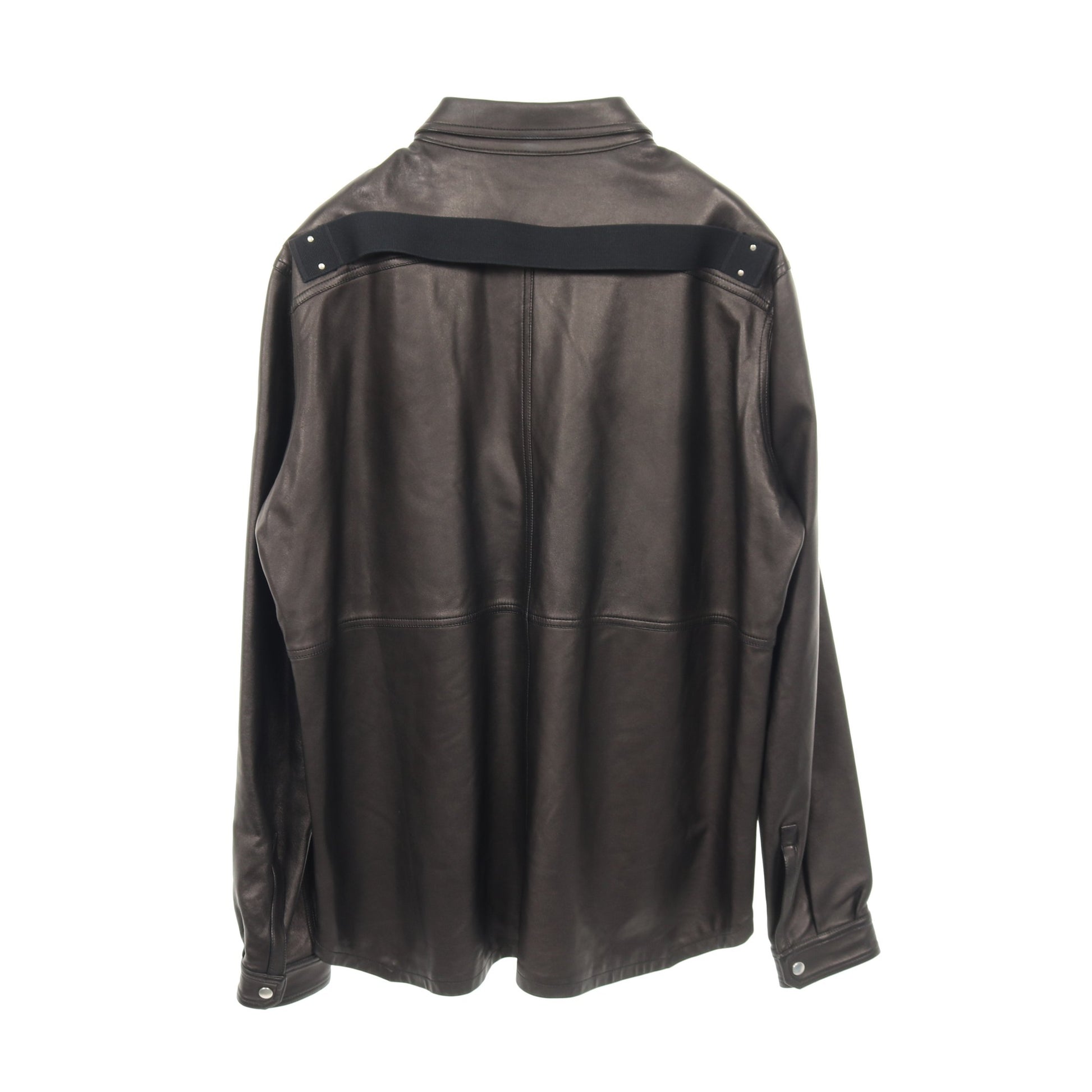 シャツジャケット レザージャケット ラムレザー ブラック 20SS リックオウエンス アウター Rick Owens