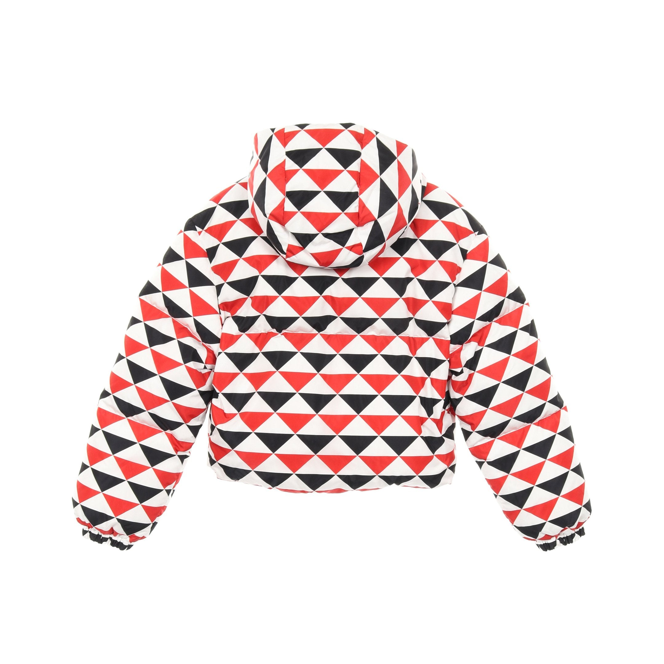 ダウンジャケット トライアングルロゴ ナイロン ホワイト ブラック