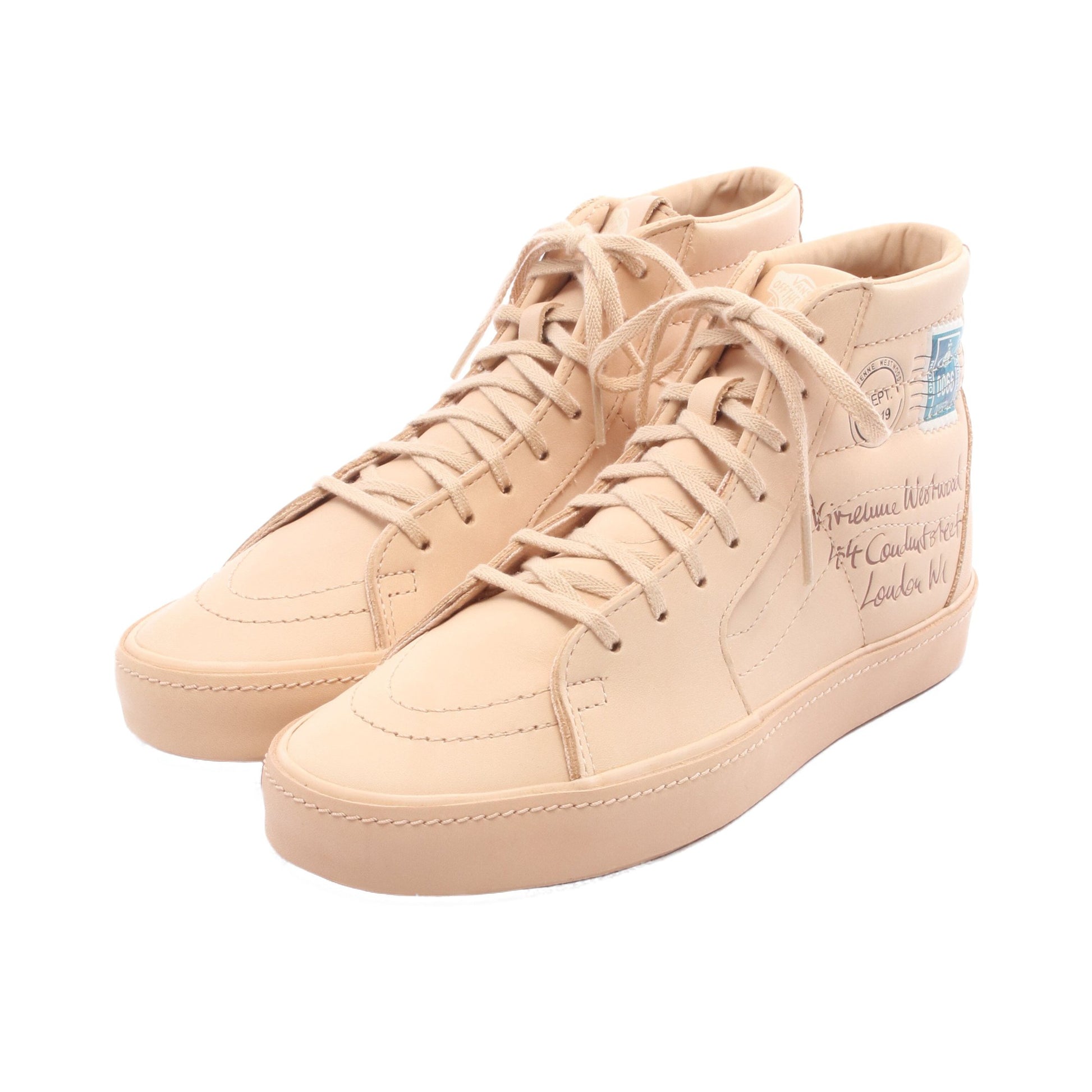 VANS × Vivienne Westwood ANGLOMANIA ハイカットスニーカー レザー ベージュ バンズ シューズ VANS