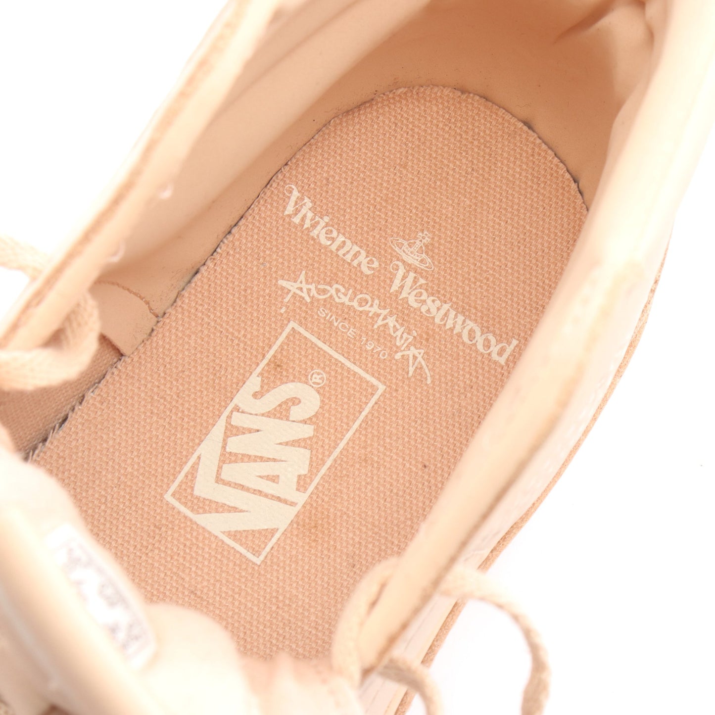 VANS × Vivienne Westwood ANGLOMANIA ハイカットスニーカー レザー ベージュ バンズ シューズ VANS