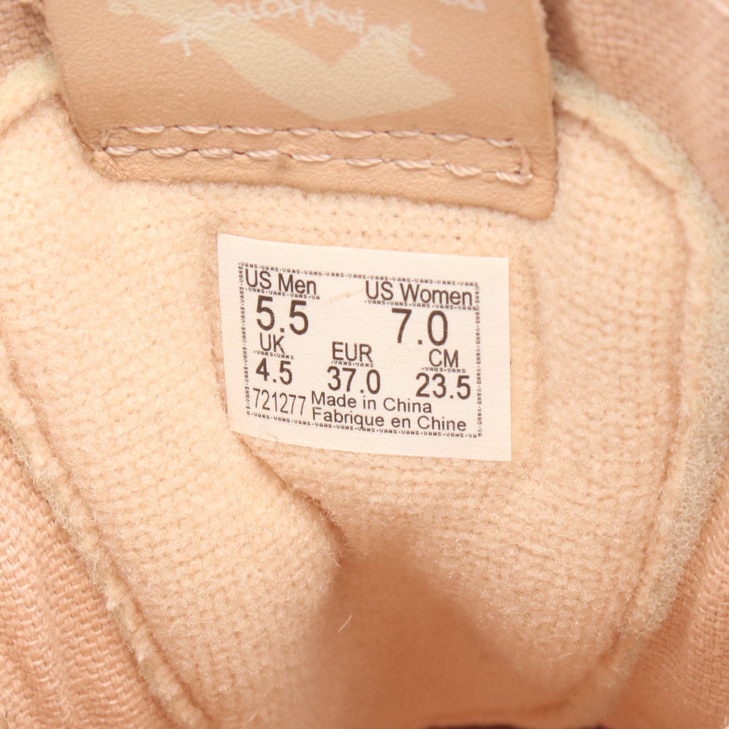 VANS × Vivienne Westwood ANGLOMANIA ハイカットスニーカー レザー ベージュ バンズ シューズ VANS