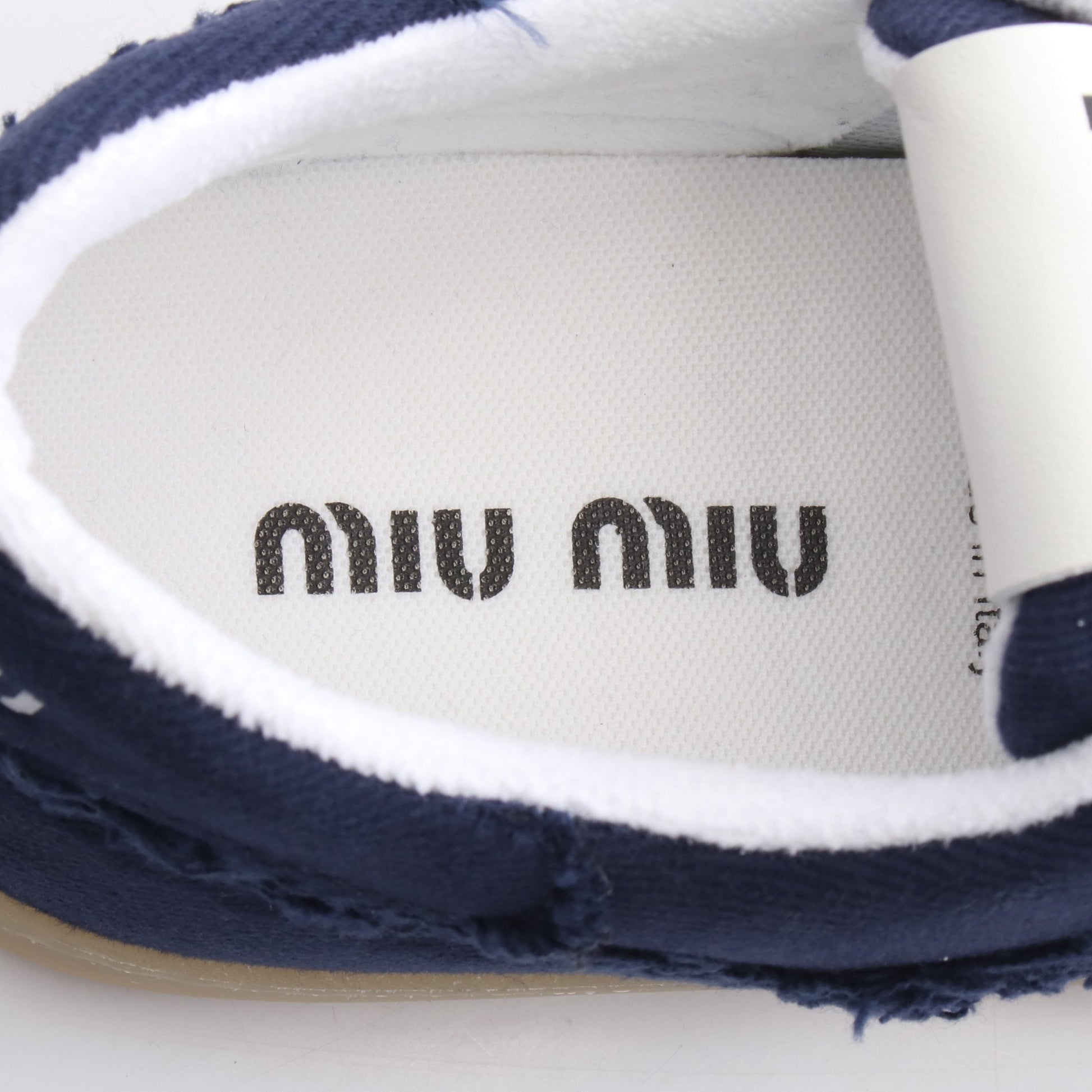 ローカットスニーカー デニム ネイビー ミュウミュウ シューズ miu miu