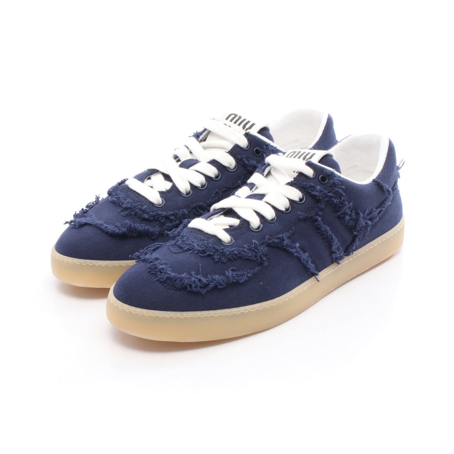 ローカットスニーカー デニム ネイビー ミュウミュウ シューズ miu miu