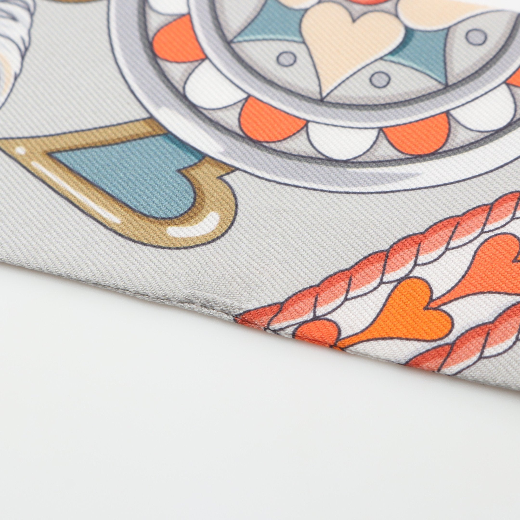 ツイリー HARNAIS DE COEUR リボン スカーフ シルク ライトグレー