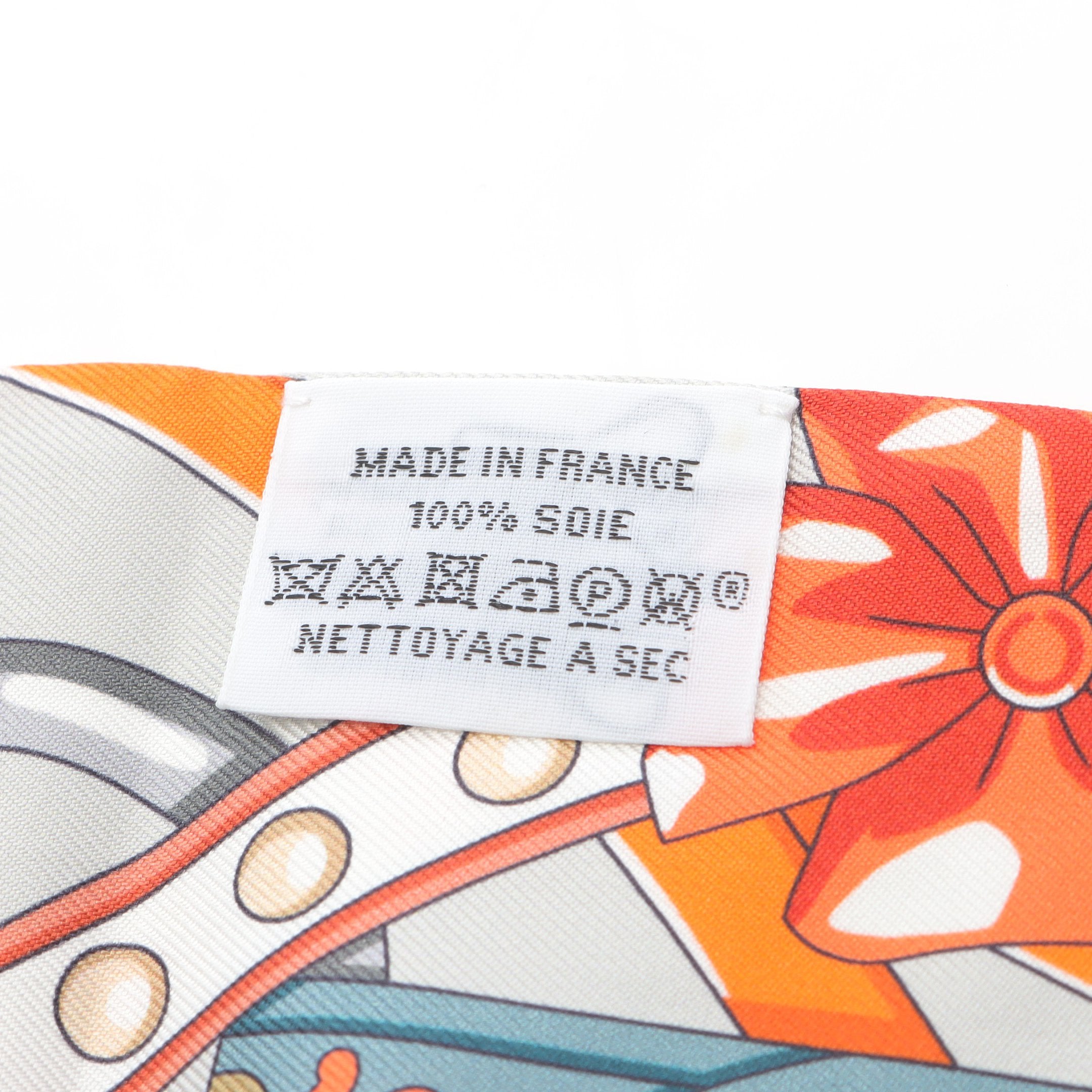 ツイリー HARNAIS DE COEUR リボン スカーフ シルク ライトグレー