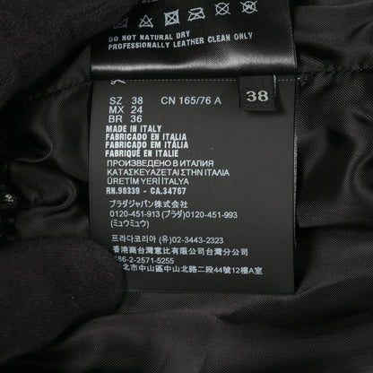 トライアングルロゴ レザージャケット ラムレザー ブラック プラダ アウター PRADA