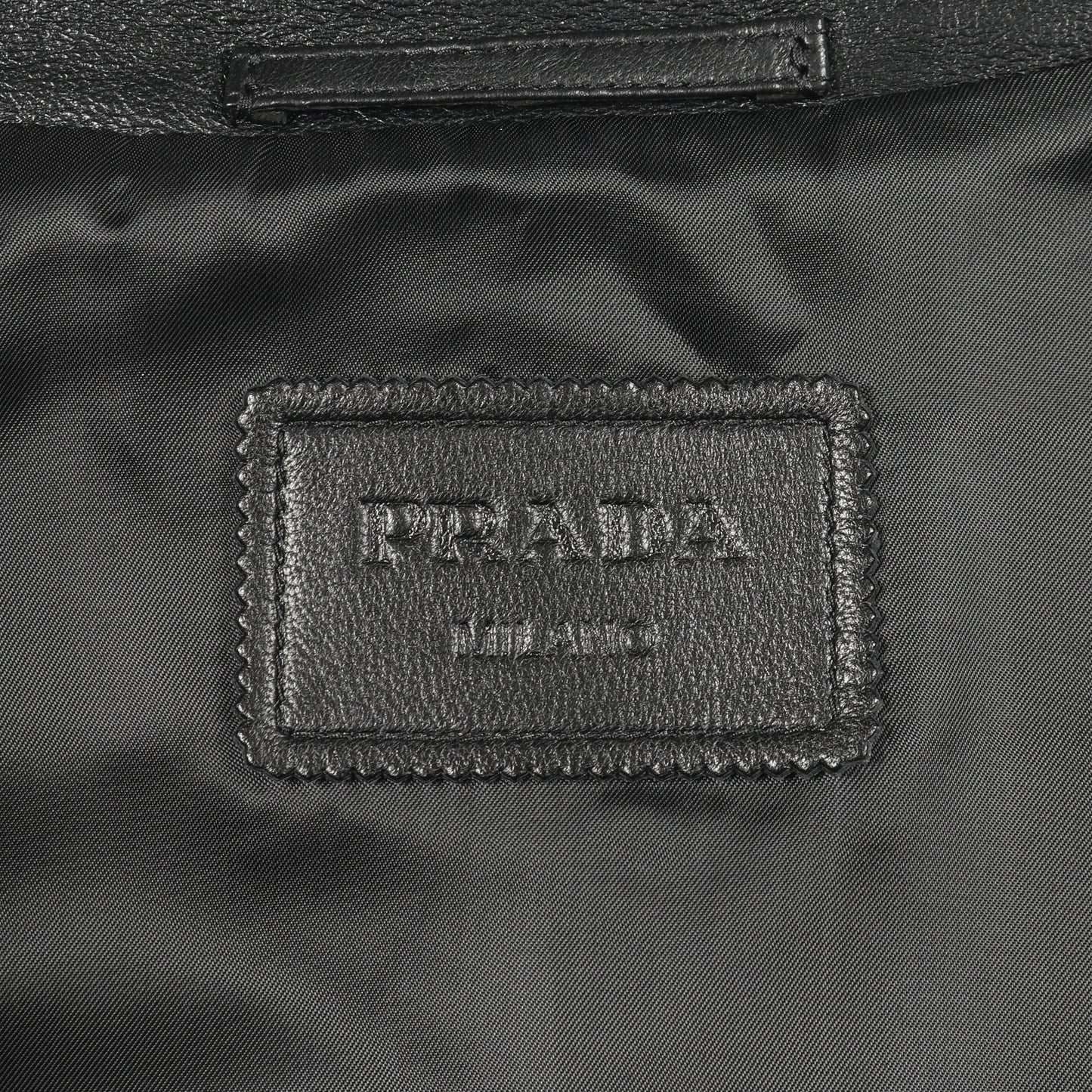 トライアングルロゴ レザージャケット ラムレザー ブラック プラダ アウター PRADA