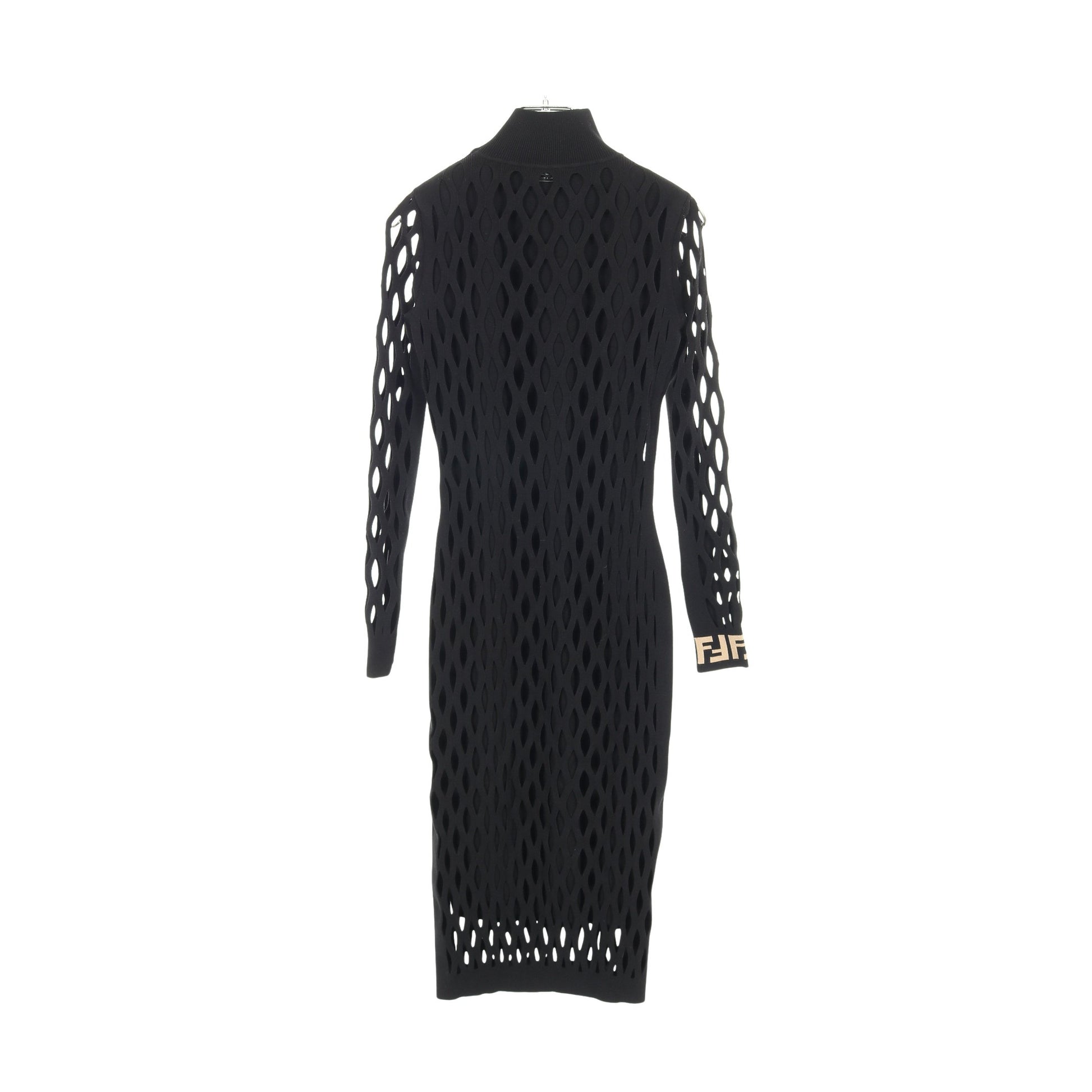 FFロゴ メッシュ ニットワンピース レーヨン ブラック フェンディ ワンピース FENDI