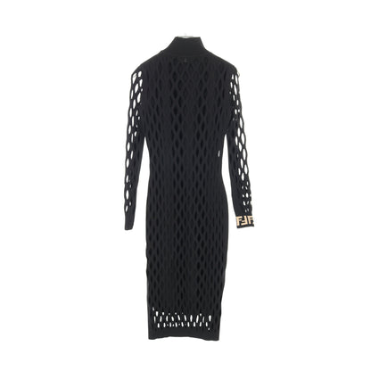 FFロゴ メッシュ ニットワンピース レーヨン ブラック フェンディ ワンピース FENDI