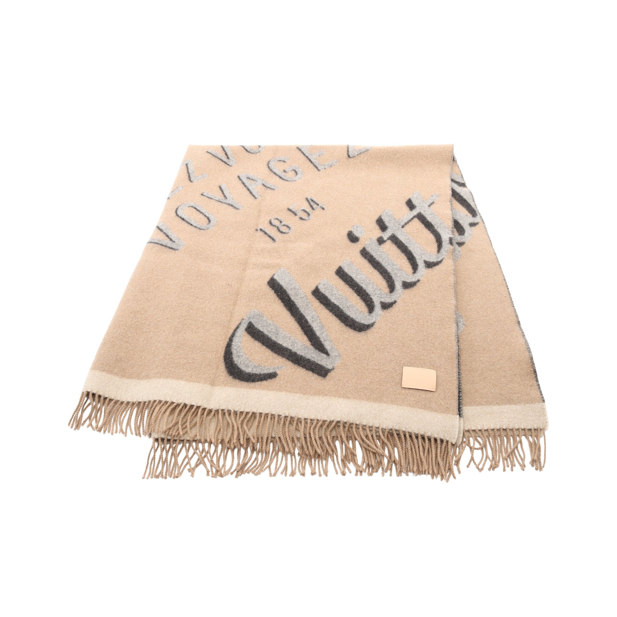 【美品】LOUIS VUITTON☆ブランケット☆カシミヤ ブランケット ショール ウール カシミヤ ベージュ マルチカラー ルイ