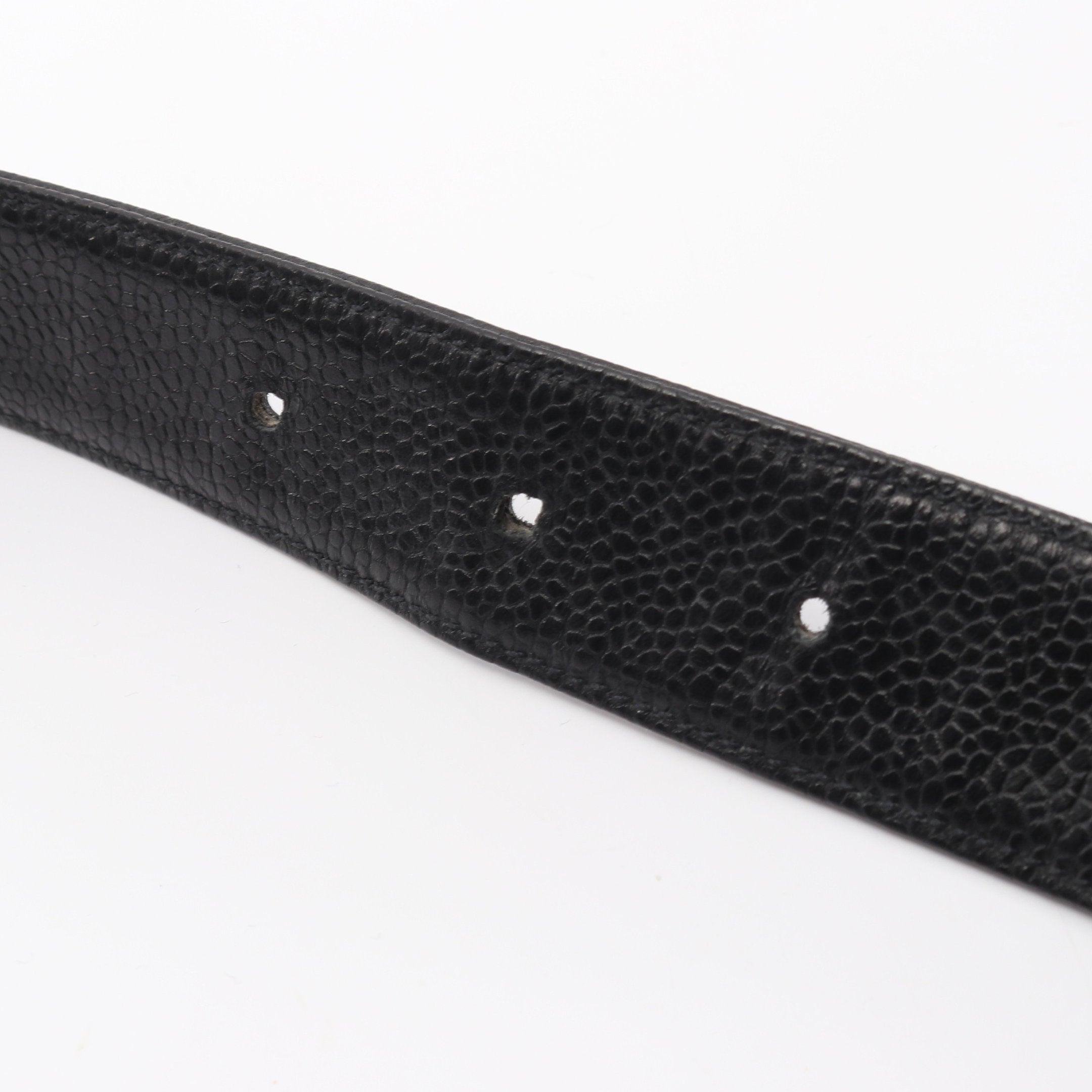 シャネル ココマーク ヴィンテージベルト キャビアスキン ブラック ココマーク ベルト キャビアスキン ブラック ゴールド金具 シャネル