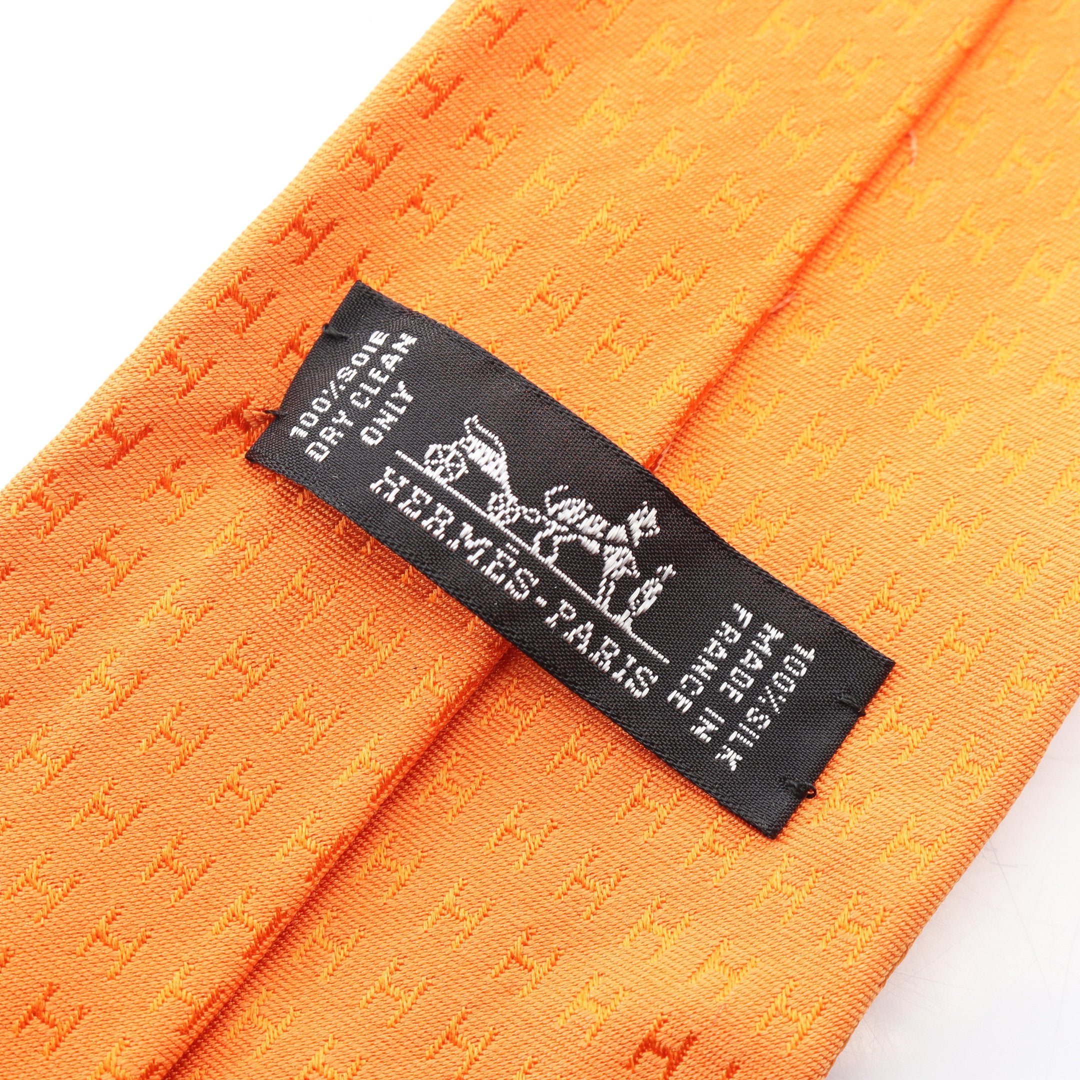 エルメス HERMES オレンジ シルク ネクタイ エルメス HERMES ネクタイ