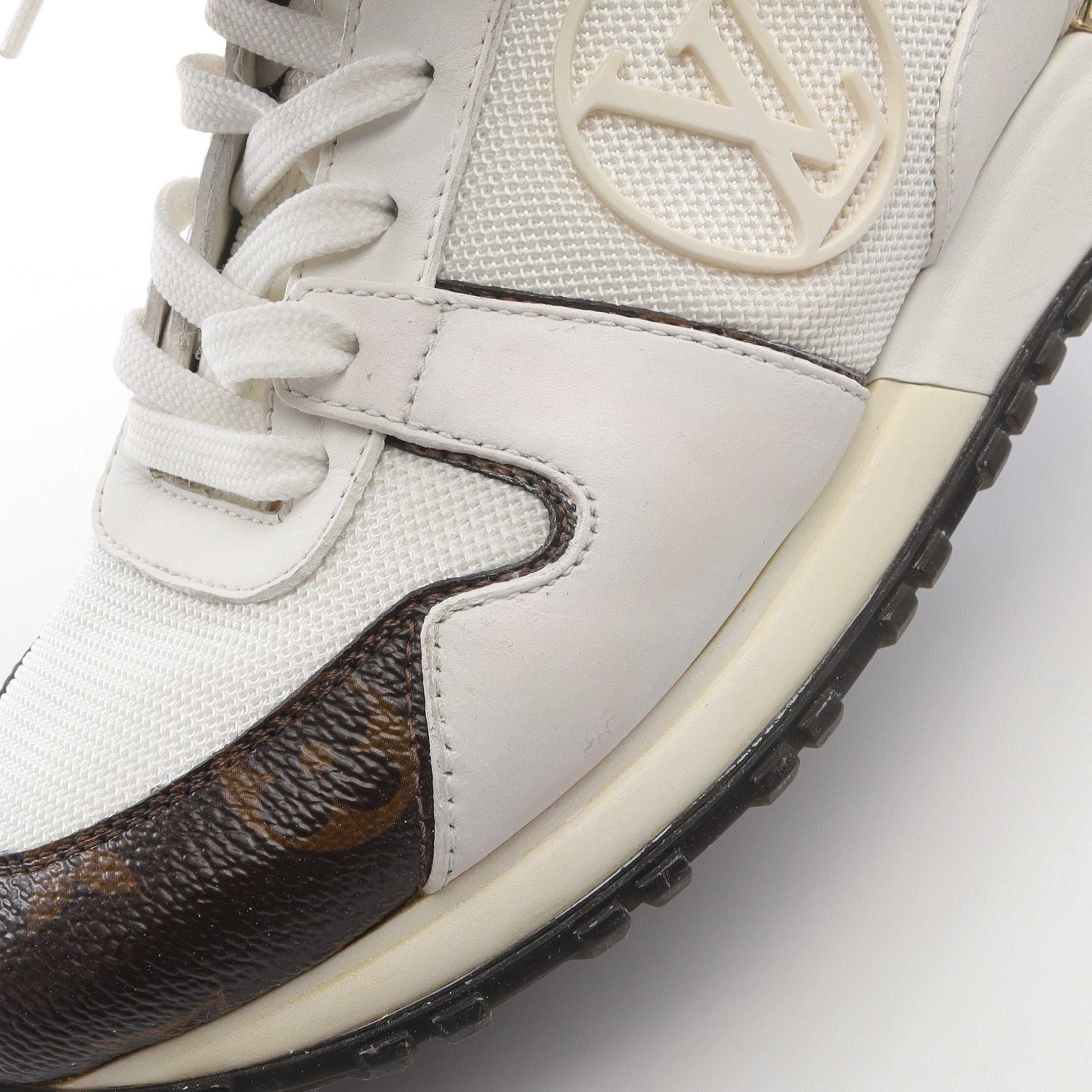 ランアウェイライン スニーカー PVC ファブリック ホワイト ブラウン